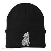 Cute Baby Howling Wolf Cub Sketch TShirt Beanie thumb 0