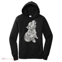 Cute Baby Howling Wolf Cub Sketch TShirt Women's Hoodie thumb 0
