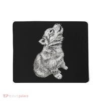 Cute Baby Howling Wolf Cub Sketch TShirt Mousepad thumb 0