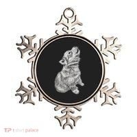 Cute Baby Howling Wolf Cub Sketch TShirt Ornament thumb 0