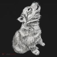 Cute Baby Howling Wolf Cub Sketch TShirt Women's Tank Top thumb 5