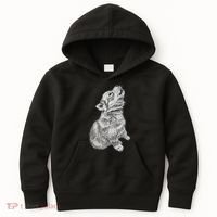 Cute Baby Howling Wolf Cub Sketch TShirt Kids Hoodie thumb 0