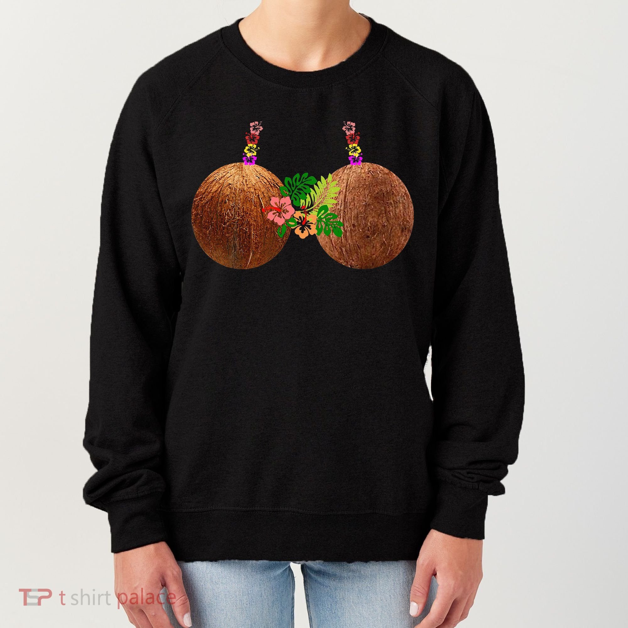 Coconut Bra Hawaii Luau Costume Funny Women's Sweatshirt
