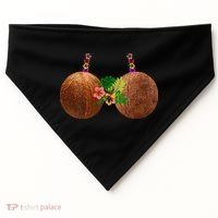 Coconut Bra Hawaii Luau Costume Funny USA-Made Doggie Bandana thumb 0