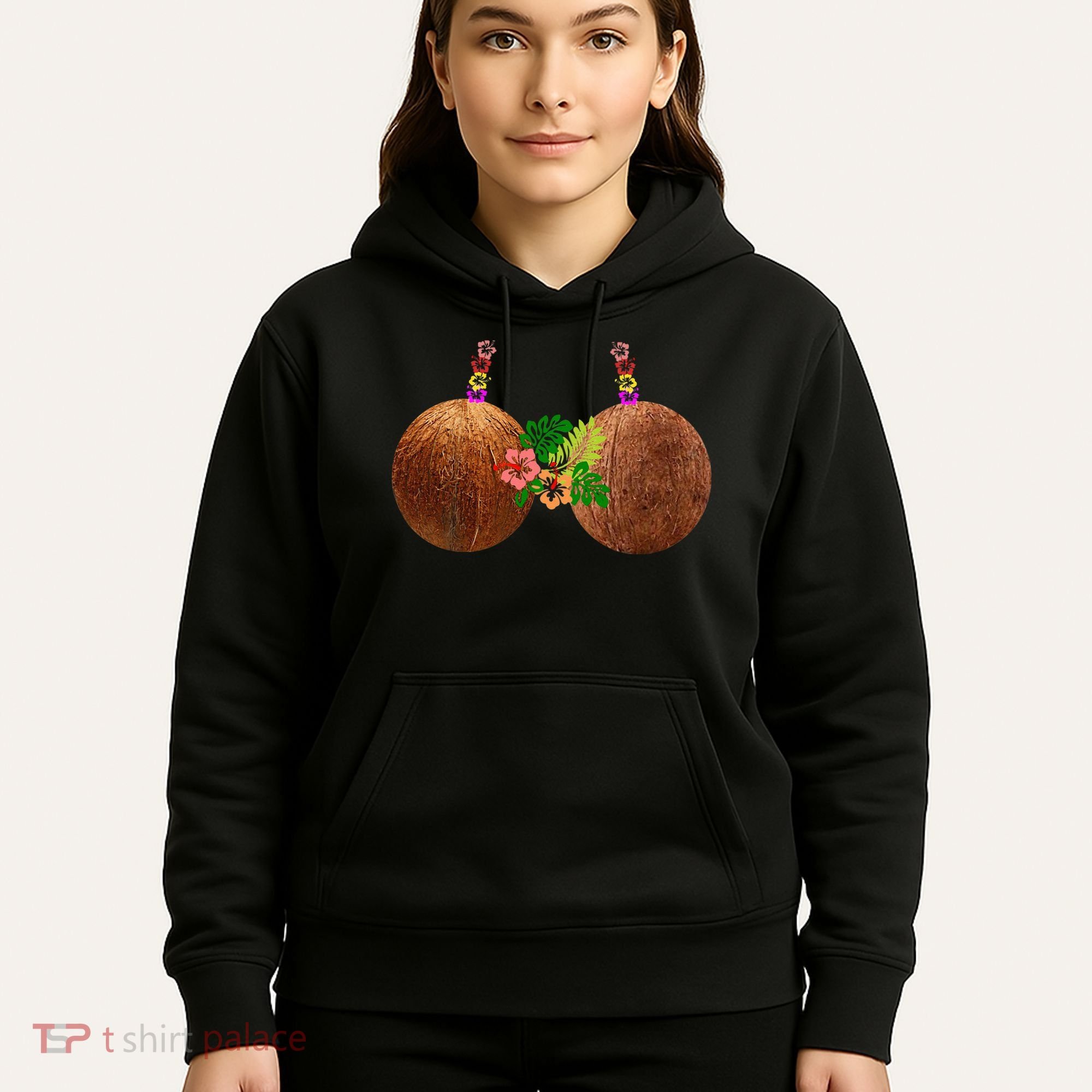Coconut Bra Hawaii Luau Costume Funny Hoodie