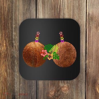 Coconut Bra Hawaii Luau Costume Funny Coaster