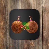 Coconut Bra Hawaii Luau Costume Funny Coaster thumb 0