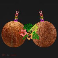 Coconut Bra Hawaii Luau Costume Funny Mousepad thumb 1