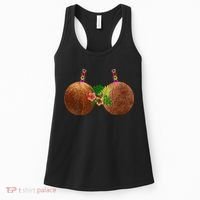 Coconut Bra Hawaii Luau Costume Funny Women's Tank Top thumb 0