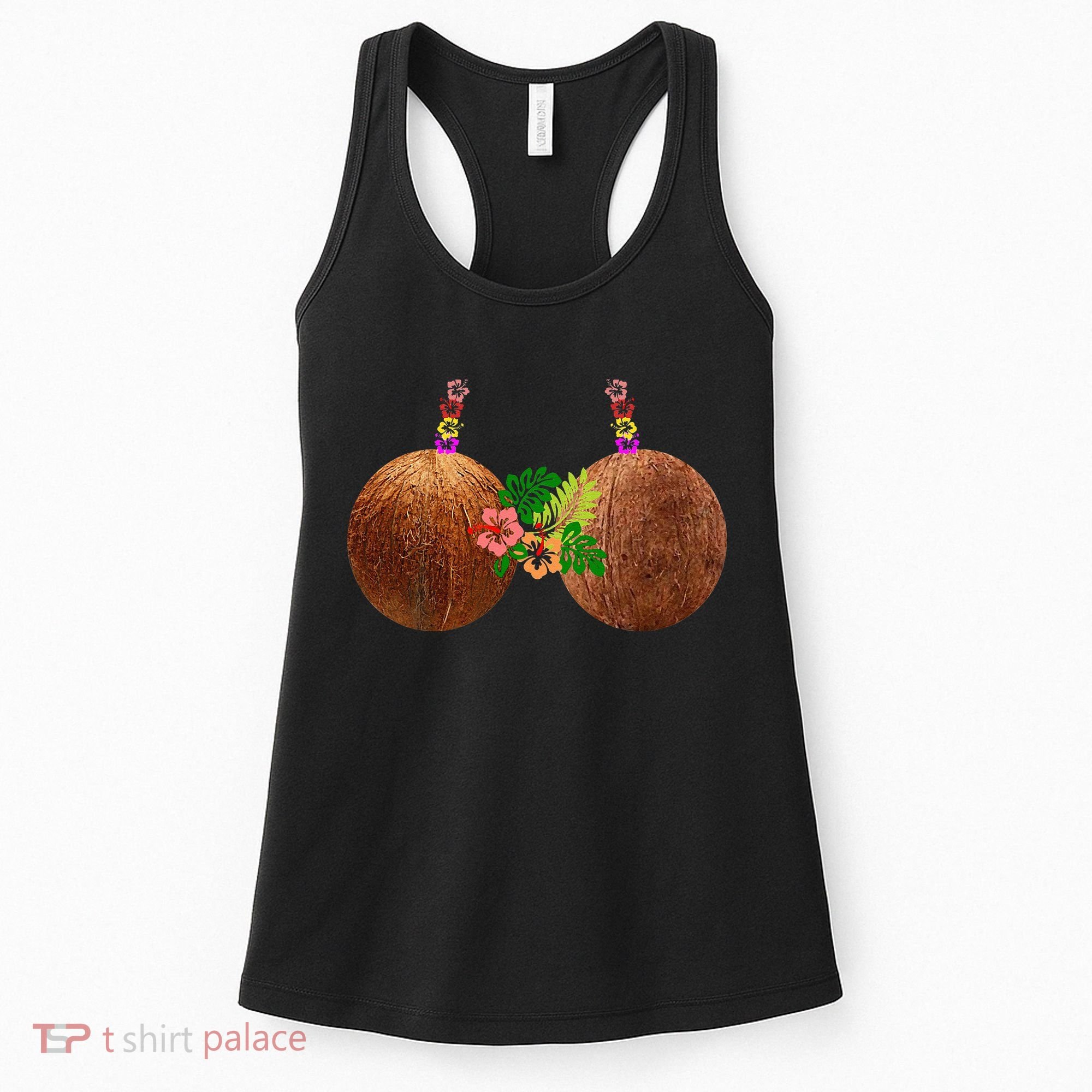 Coconut Bra Hawaii Luau Costume Funny Women's Tank Top
