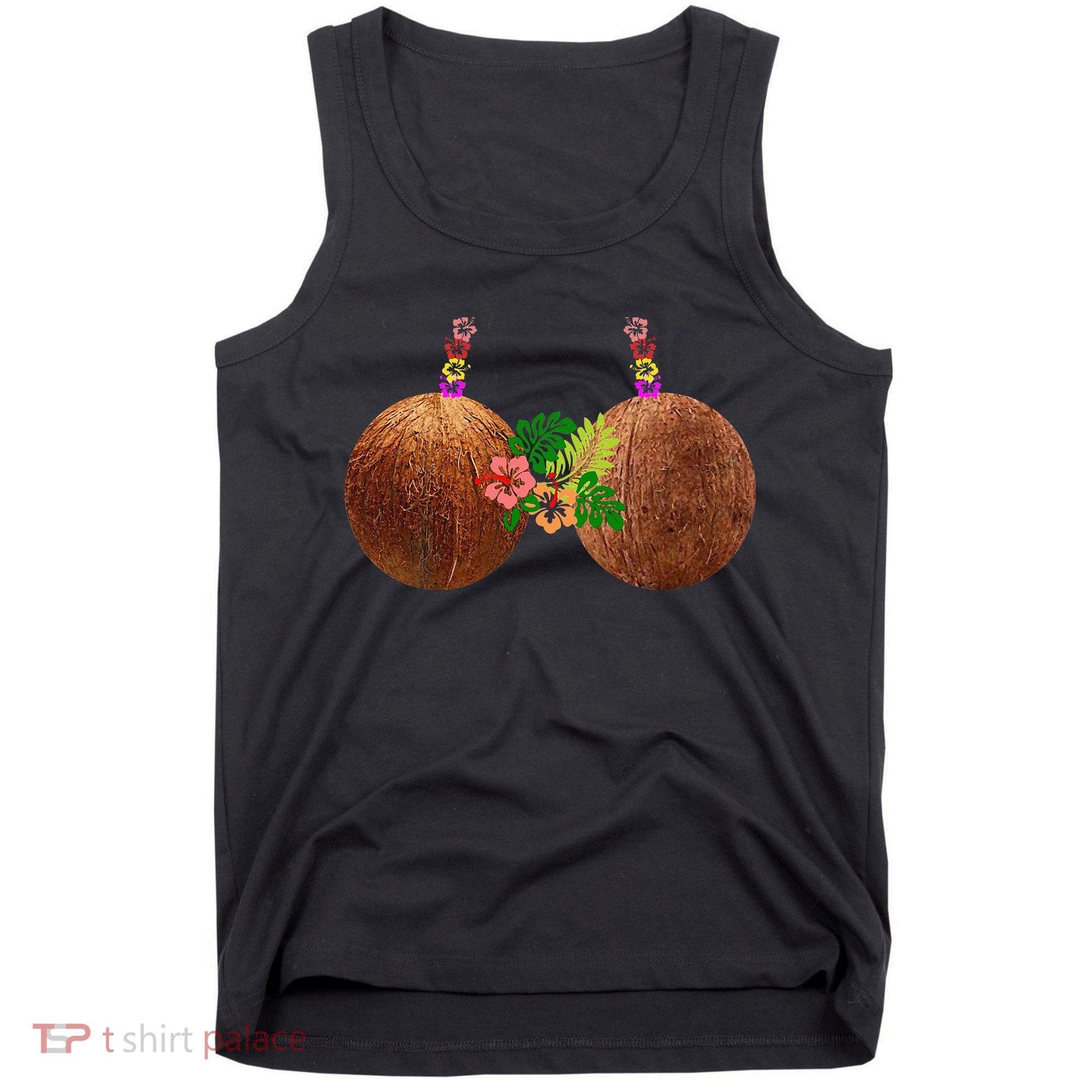 Coconut Bra Hawaii Luau Costume Funny Tank Top