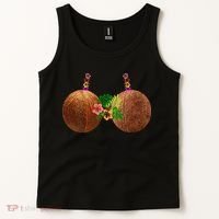 Coconut Bra Hawaii Luau Costume Funny Tank Top thumb 2