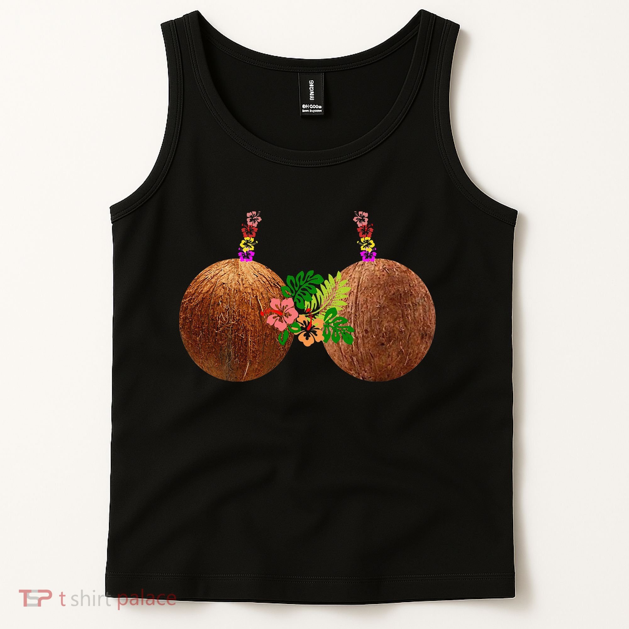 Coconut Bra Hawaii Luau Costume Funny Tank Top