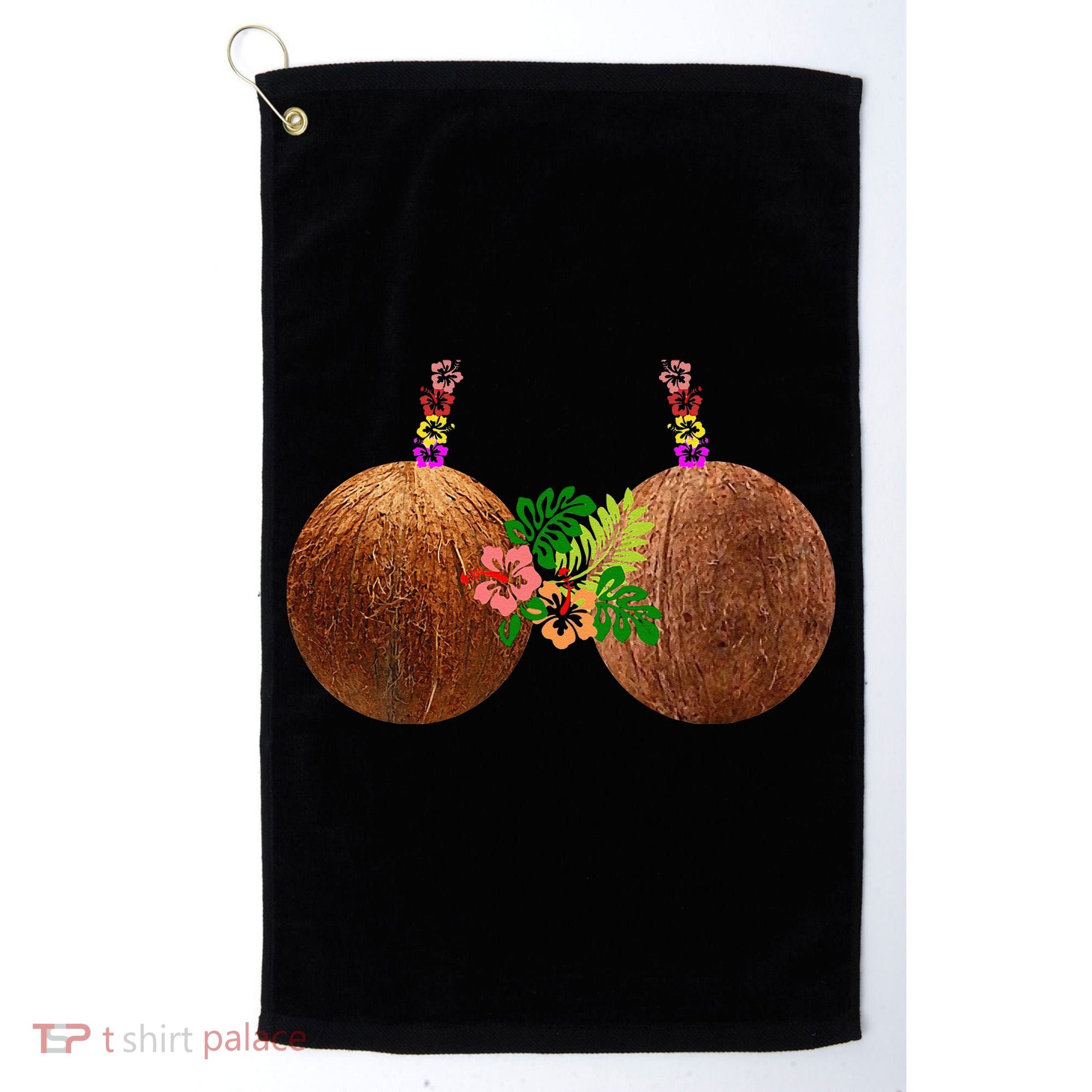 Coconut Bra Hawaii Luau Costume Funny Golf Towel