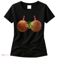 Coconut Bra Hawaii Luau Costume Funny Women's T-Shirt thumb 0