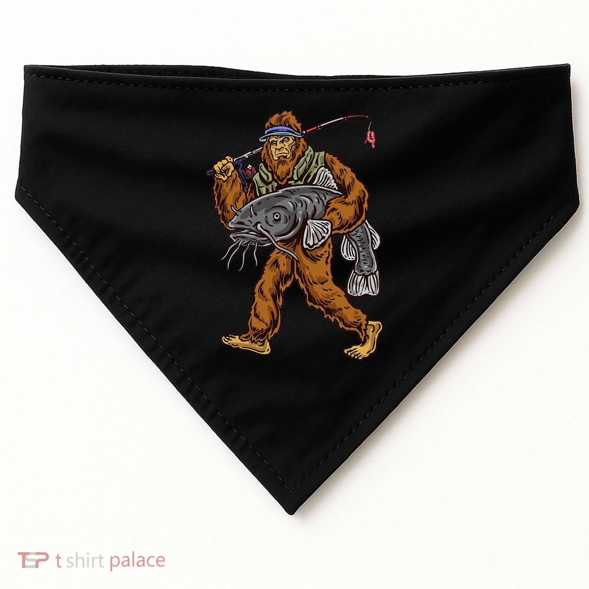Catfishing Bigfoot Hunting Catfisher USA-Made Doggie Bandana