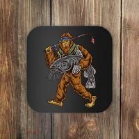 Catfishing Bigfoot Hunting Catfisher Coaster thumb 0