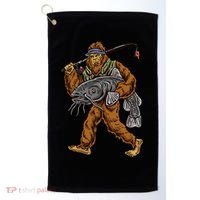 Catfishing Bigfoot Hunting Catfisher Golf Towel thumb 0