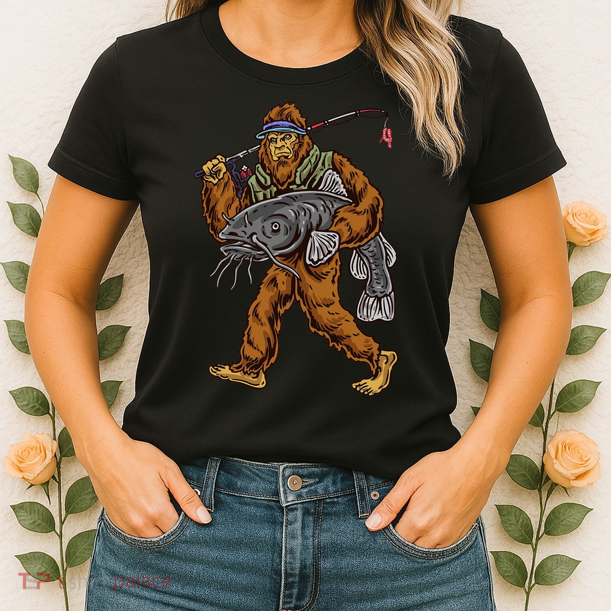 Catfishing Bigfoot Hunting Catfisher Women's T-Shirt