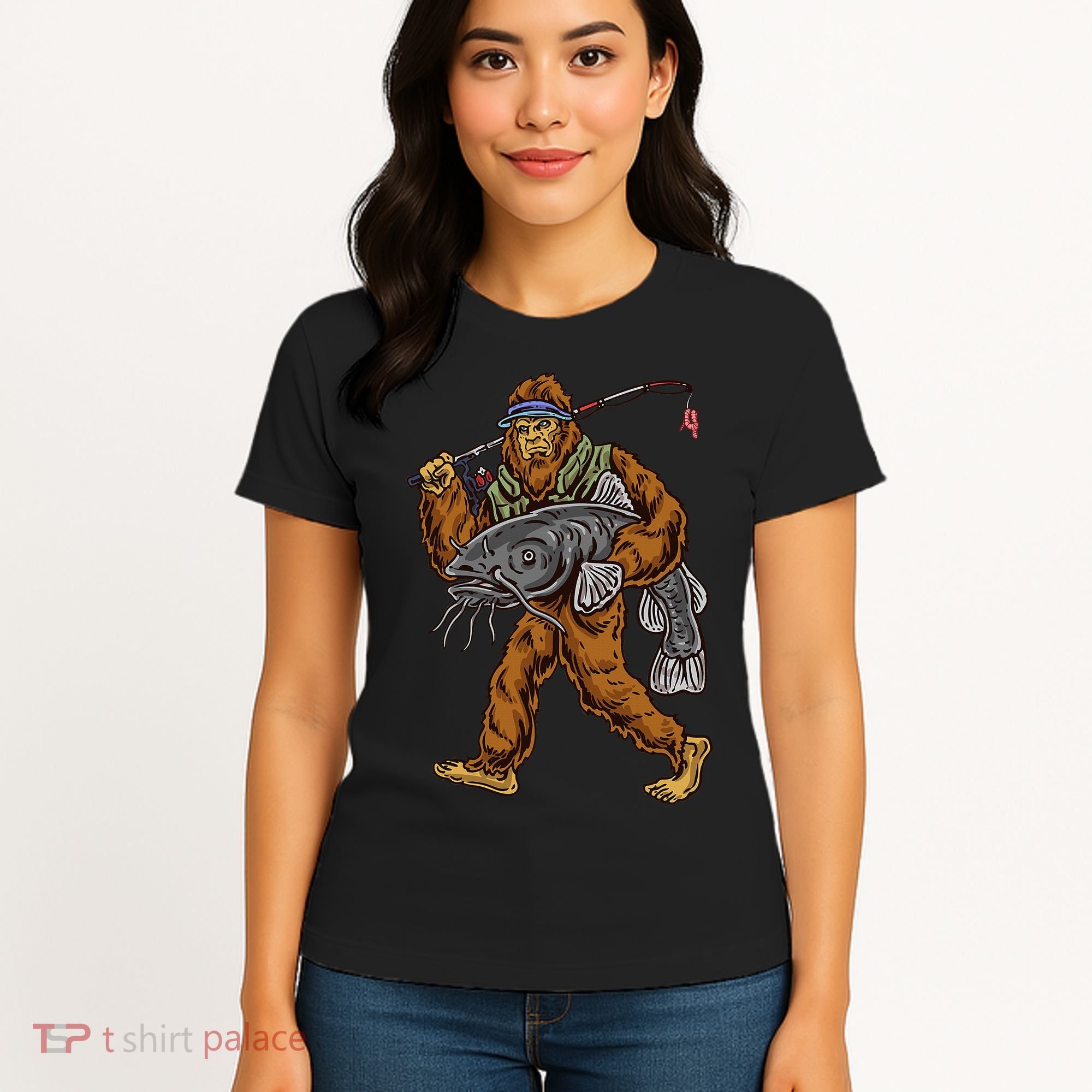 Catfishing Bigfoot Hunting Catfisher Women's T-Shirt