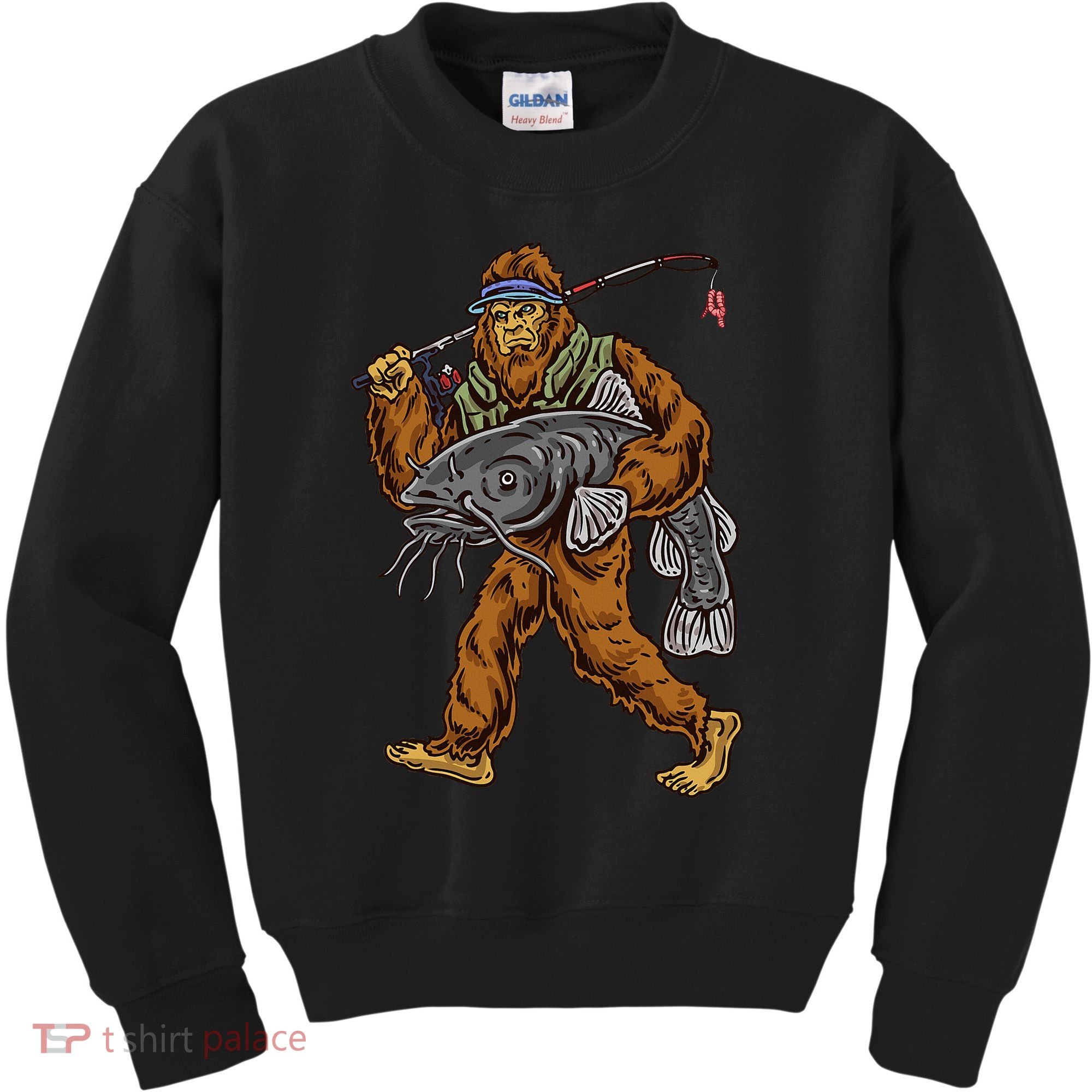 Catfishing Bigfoot Hunting Catfisher Kids Sweatshirt