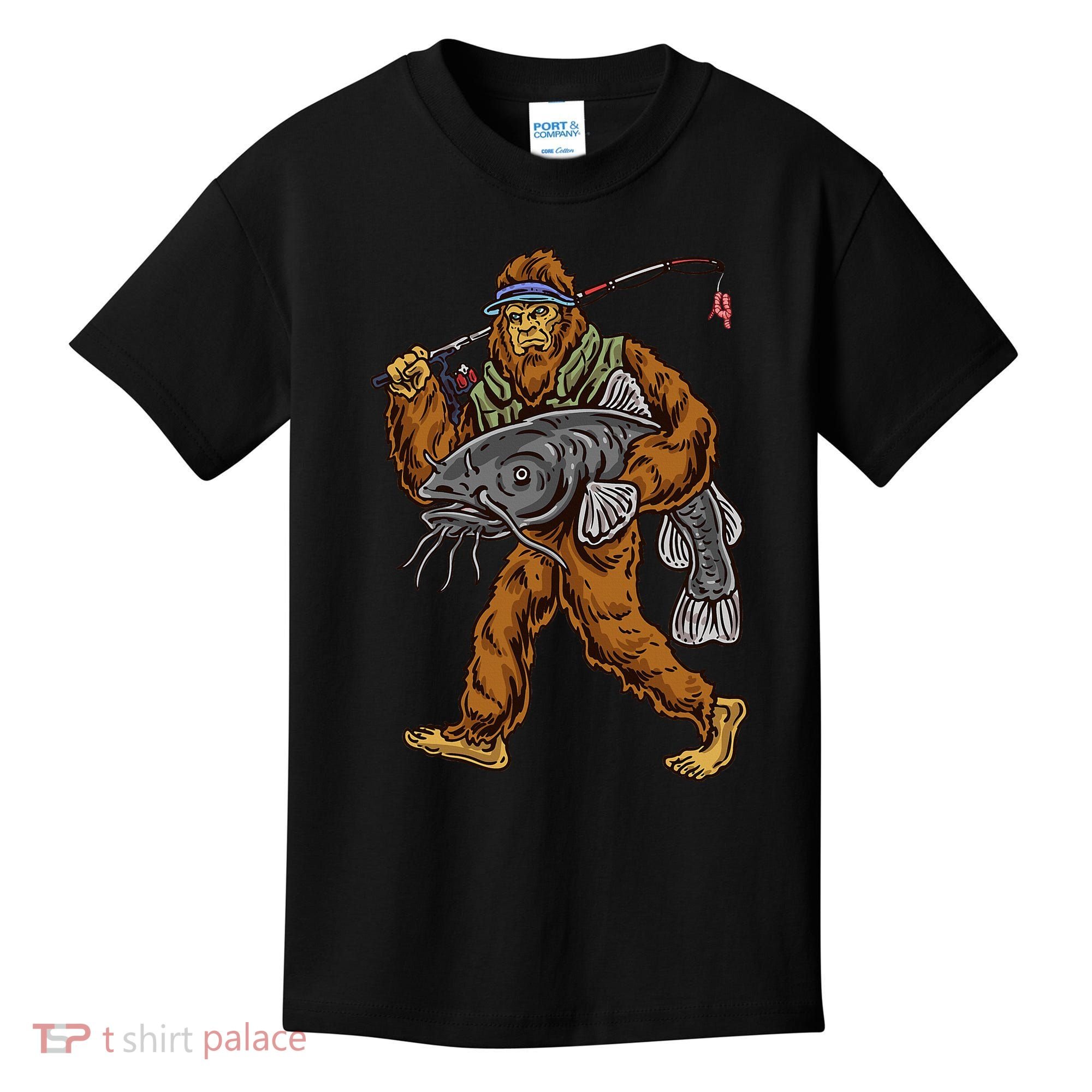 Catfishing Bigfoot Hunting Catfisher Kids T-Shirt