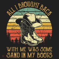 Cowboy Boots Hat Sand In My Boots Southern Western Beanie thumb 2