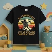 Cowboy Boots Hat Sand In My Boots Southern Western Toddler T-Shirt thumb 3