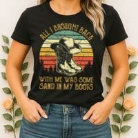 Cowboy Boots Hat Sand In My Boots Southern Western Women's T-Shirt thumb 2