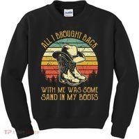 Cowboy Boots Hat Sand In My Boots Southern Western Kids Sweatshirt thumb 0