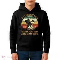 Cowboy Boots Hat Sand In My Boots Southern Western Kids Hoodie thumb 4