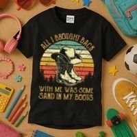 Cowboy Boots Hat Sand In My Boots Southern Western Kids T-Shirt thumb 3