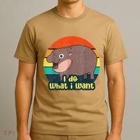 Cute Baby Hippo Moo Deng I Do What I Want Vintage Matching T-Shirt thumb 3
