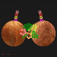 Coconut Bra Hawaii Luau Costume Funny Backpack thumb 2