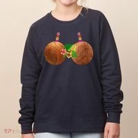 Coconut Bra Hawaii Luau Costume Funny Women's Sweatshirt thumb 0