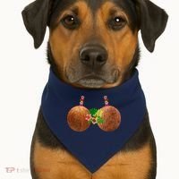Coconut Bra Hawaii Luau Costume Funny USA-Made Doggie Bandana thumb 1