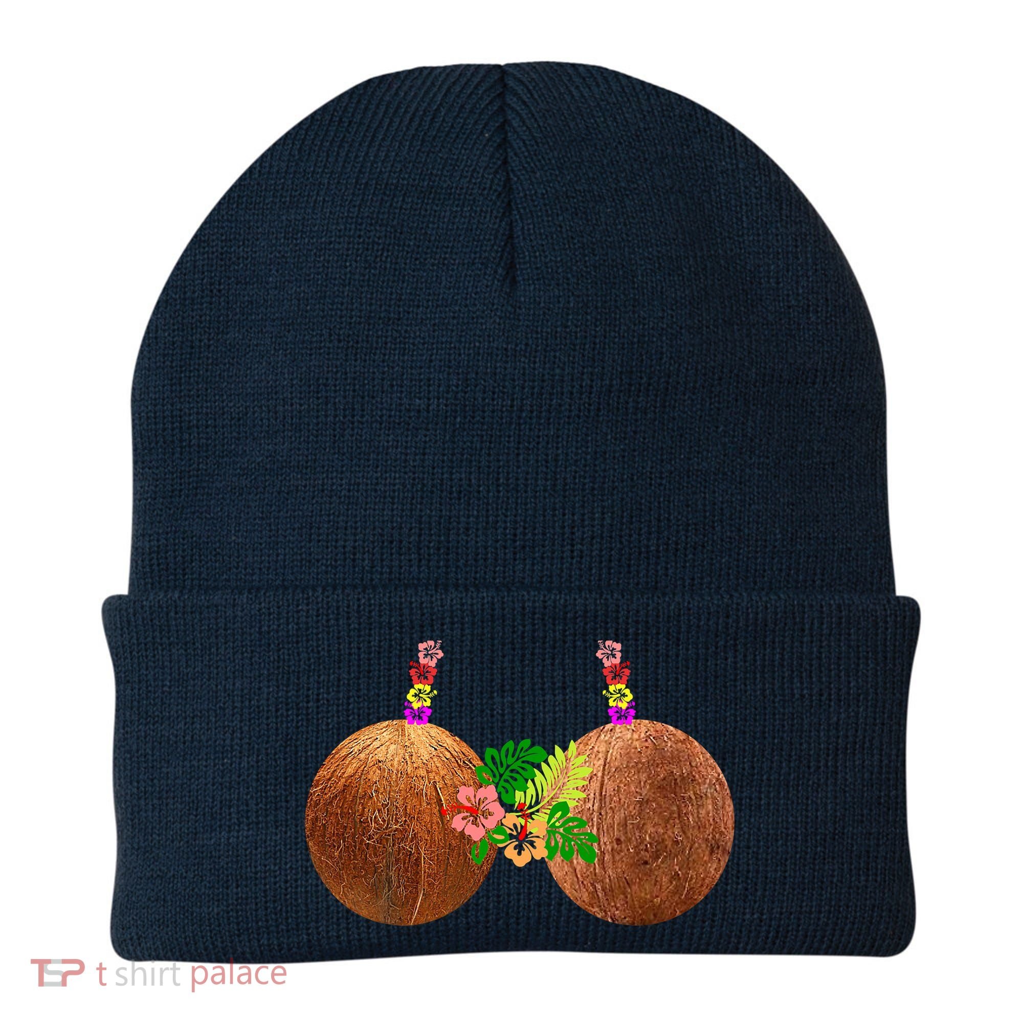 Coconut Bra Hawaii Luau Costume Funny Beanie