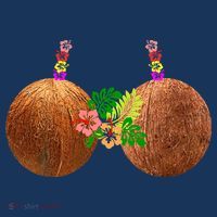 Coconut Bra Hawaii Luau Costume Funny Women's Hoodie thumb 2