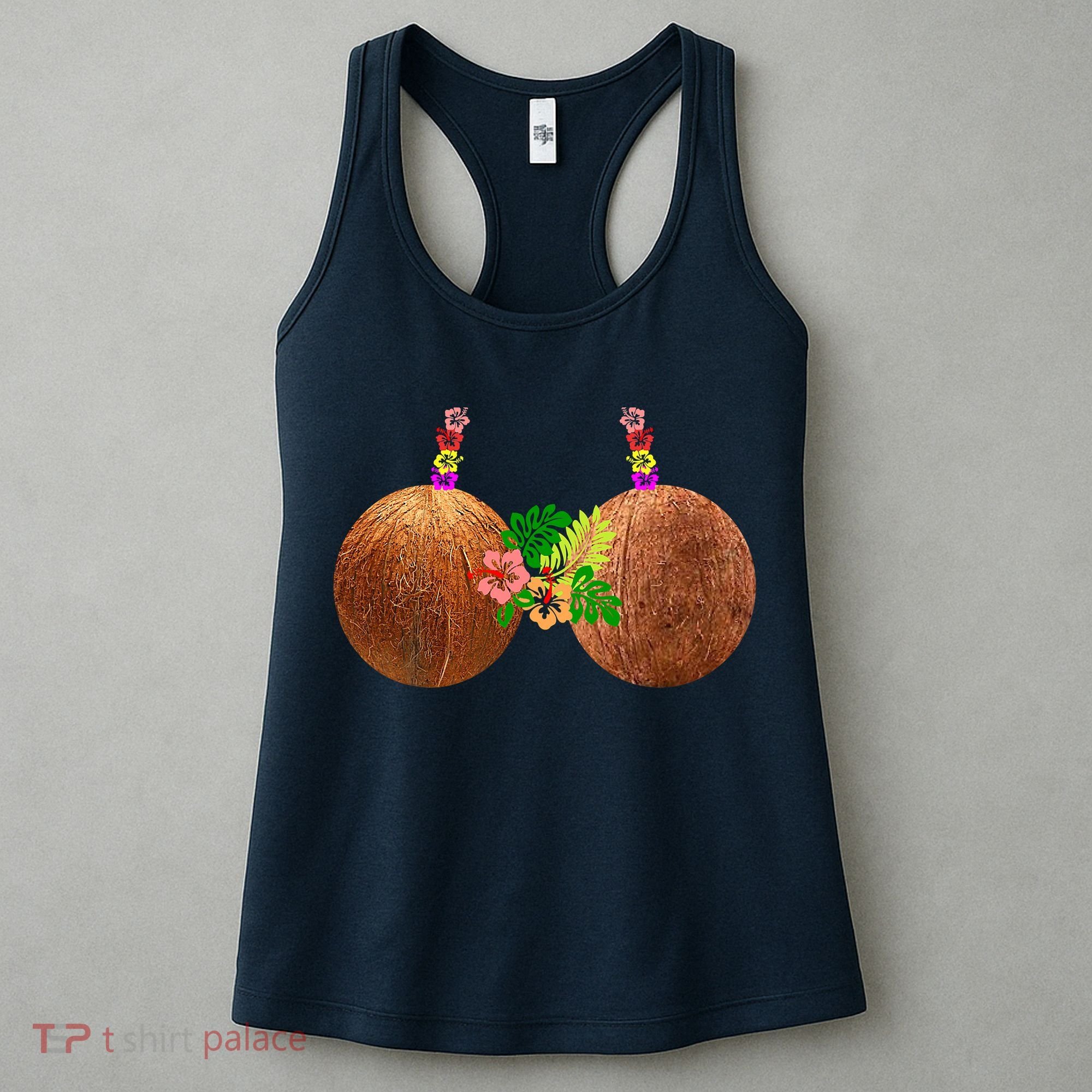 Coconut Bra Hawaii Luau Costume Funny Women's Tank Top