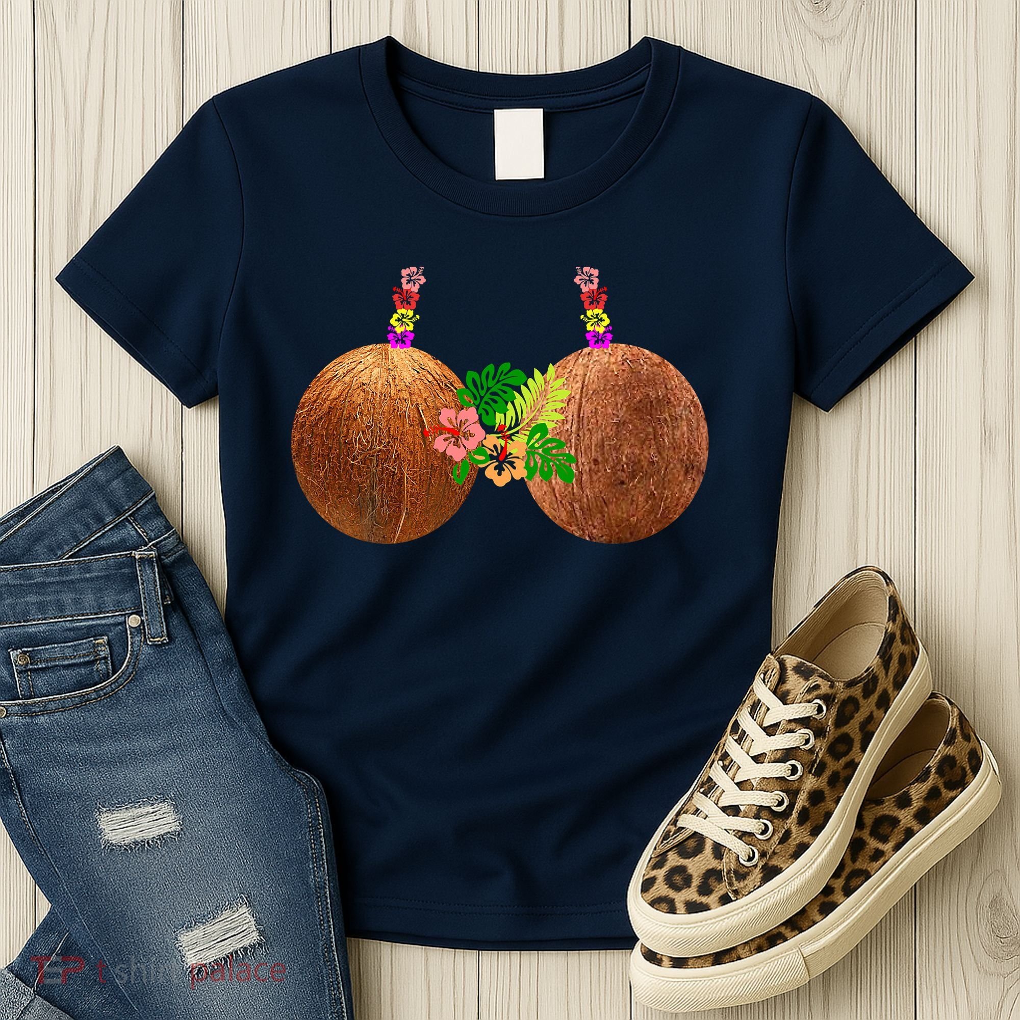Coconut Bra Hawaii Luau Costume Funny Women's T-Shirt