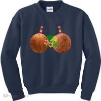Coconut Bra Hawaii Luau Costume Funny Kids Sweatshirt thumb 0