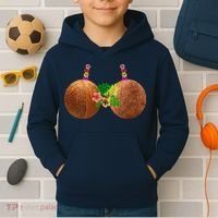 Coconut Bra Hawaii Luau Costume Funny Kids Hoodie thumb 2