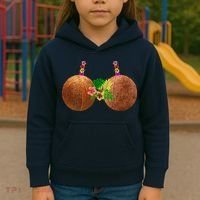 Coconut Bra Hawaii Luau Costume Funny Kids Hoodie thumb 3