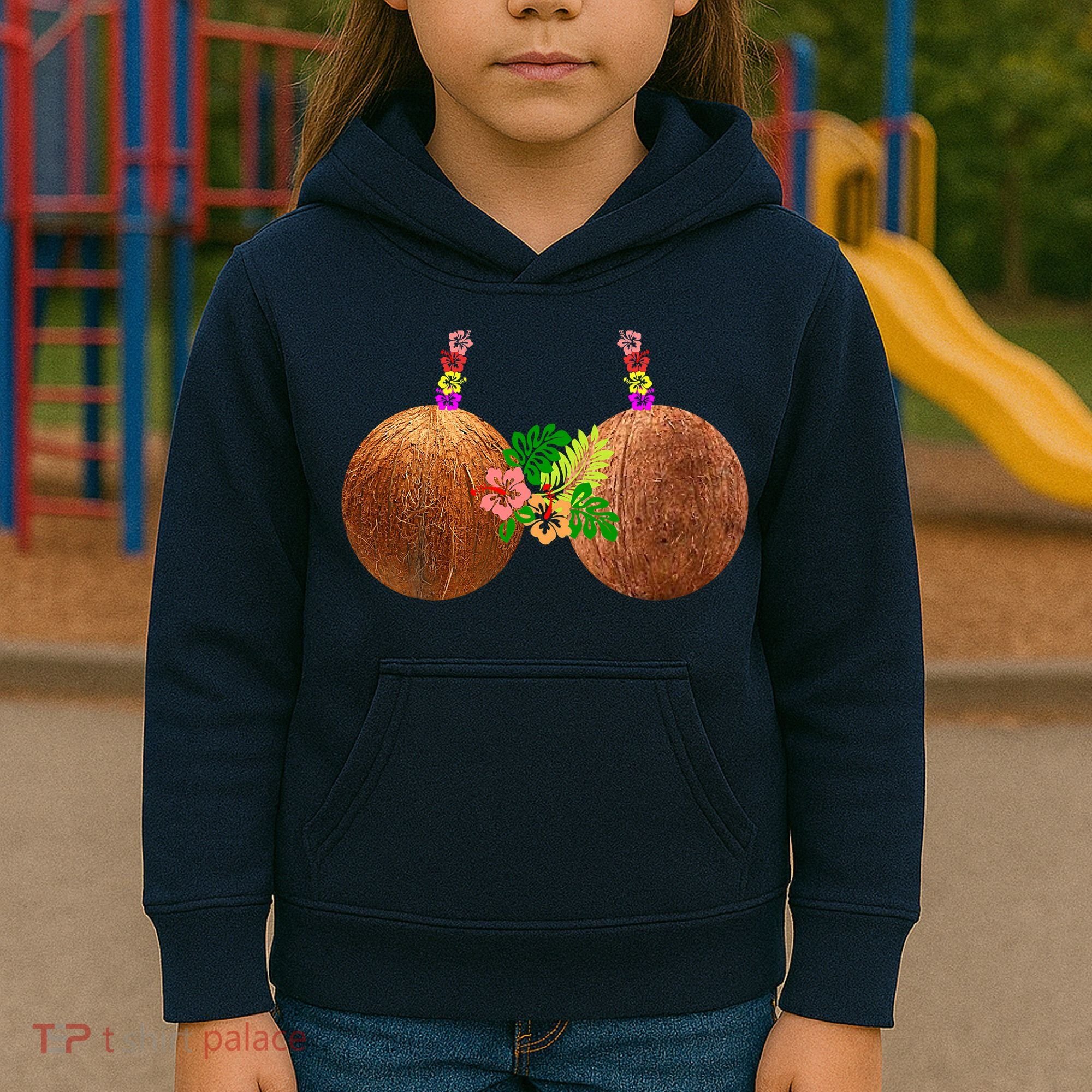 Coconut Bra Hawaii Luau Costume Funny Kids Hoodie
