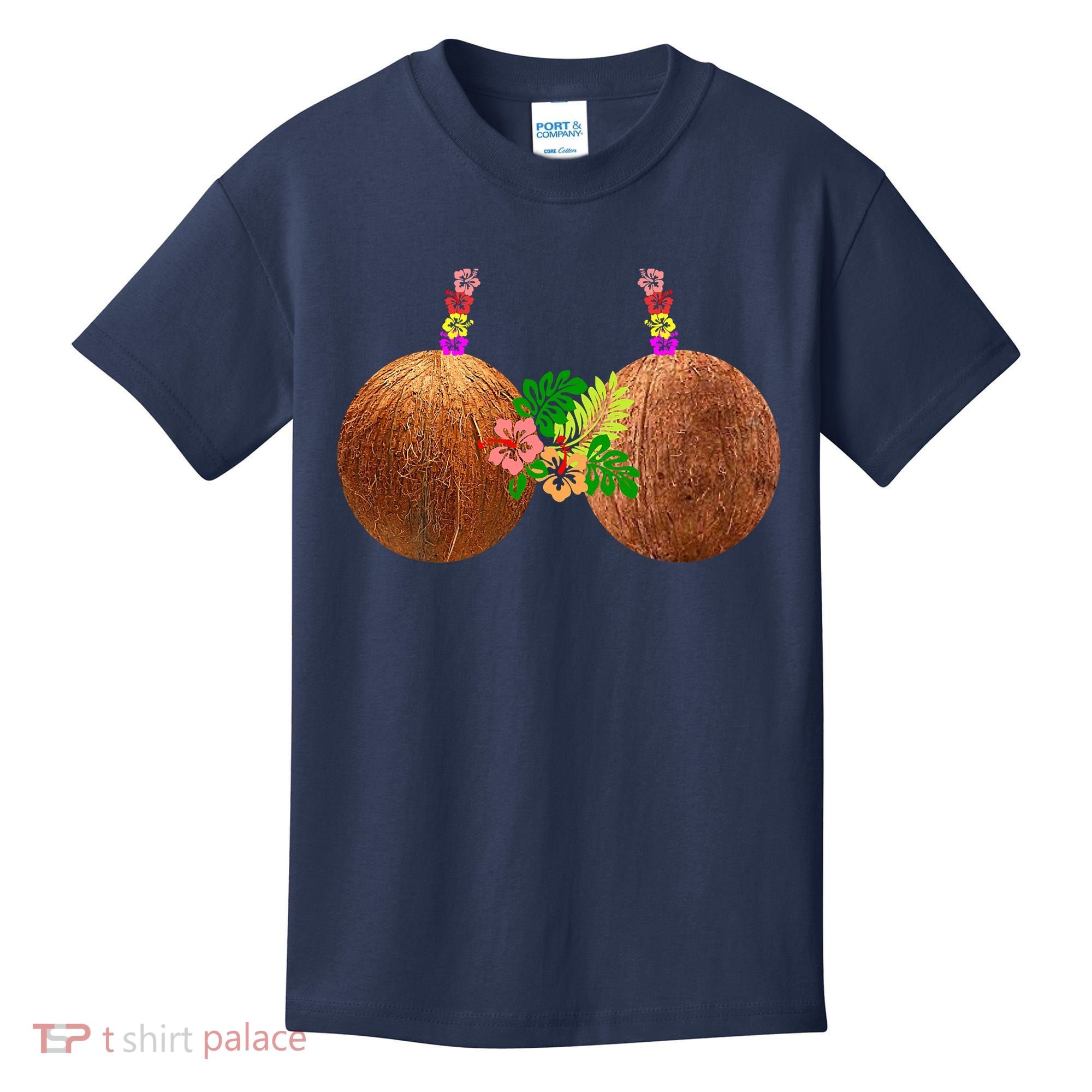 Coconut Bra Hawaii Luau Costume Funny Kids T-Shirt