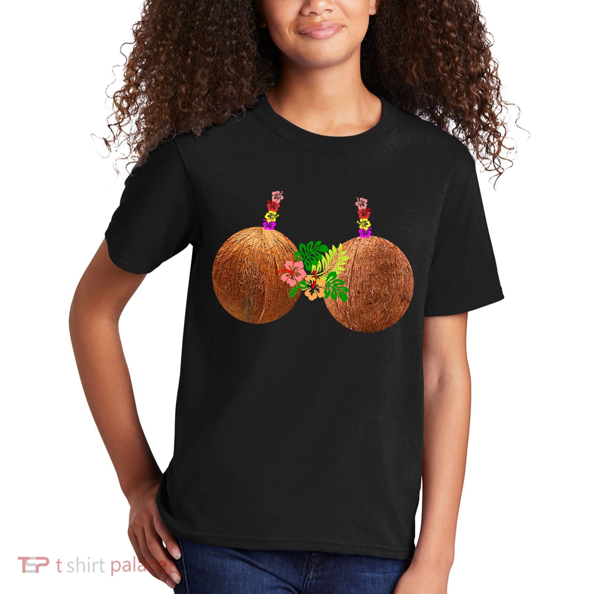 Coconut Bra Hawaii Luau Costume Funny Kids T-Shirt