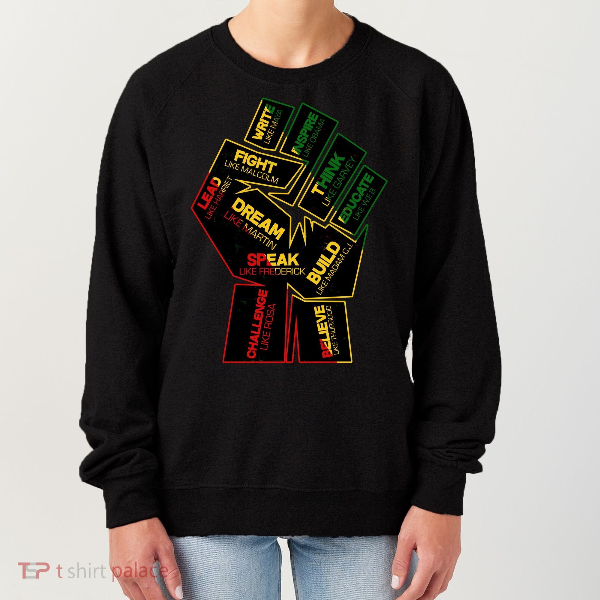 Cool Black History Month Historical Figures Protest Fist Women's Sweatshirt