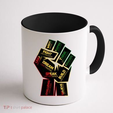 Cool Black History Month Historical Figures Protest Fist Coffee Mug back