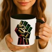 Cool Black History Month Historical Figures Protest Fist Coffee Mug thumb 3