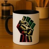 Cool Black History Month Historical Figures Protest Fist Coffee Mug thumb 4